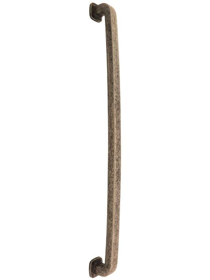 Belcastel Flat-Bottom Appliance Pull - 18 inch Center-to-Center in Distressed Antique Brass.